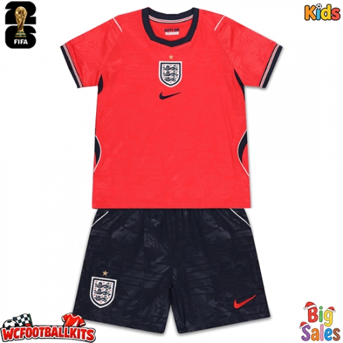 England Replica Away Stadium Kit for Kids World Cup 2026 Short Sleeve (+ pants)